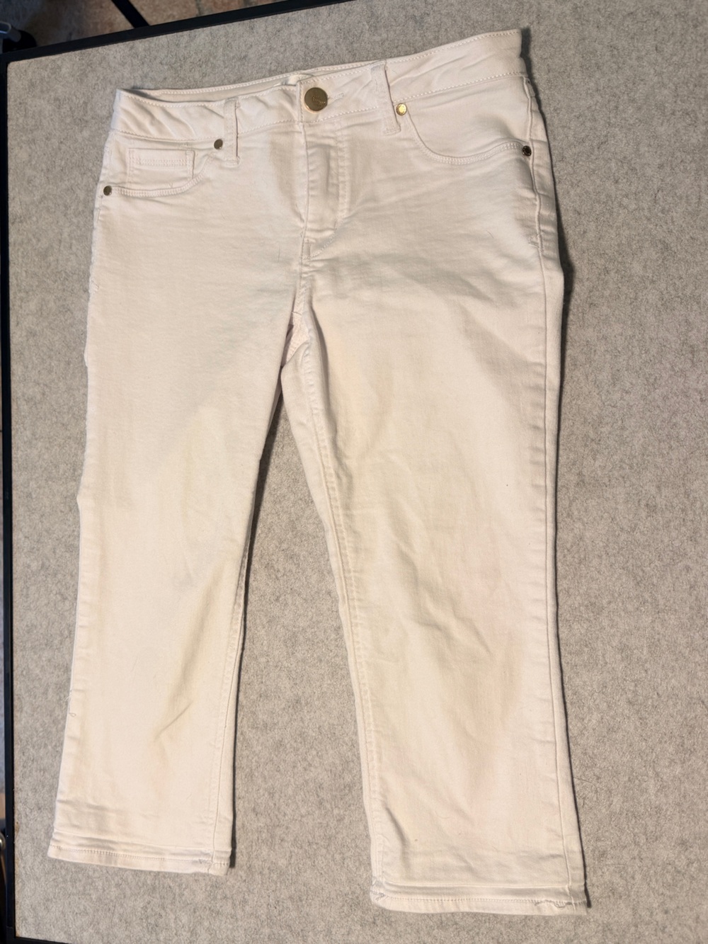 1822 Denim White Stretch Cropped Capri Jeans Size 8